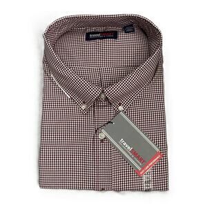 Roundtree & Yorke TravelSmart Big & Tall Men's 4XT Dress Shirt Red Check NEW